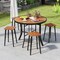 35.5" Folding Semi-Circle Table with Metal Legs and Wood Grain SPC Surface Ideal for Indoor or Outdoor Use